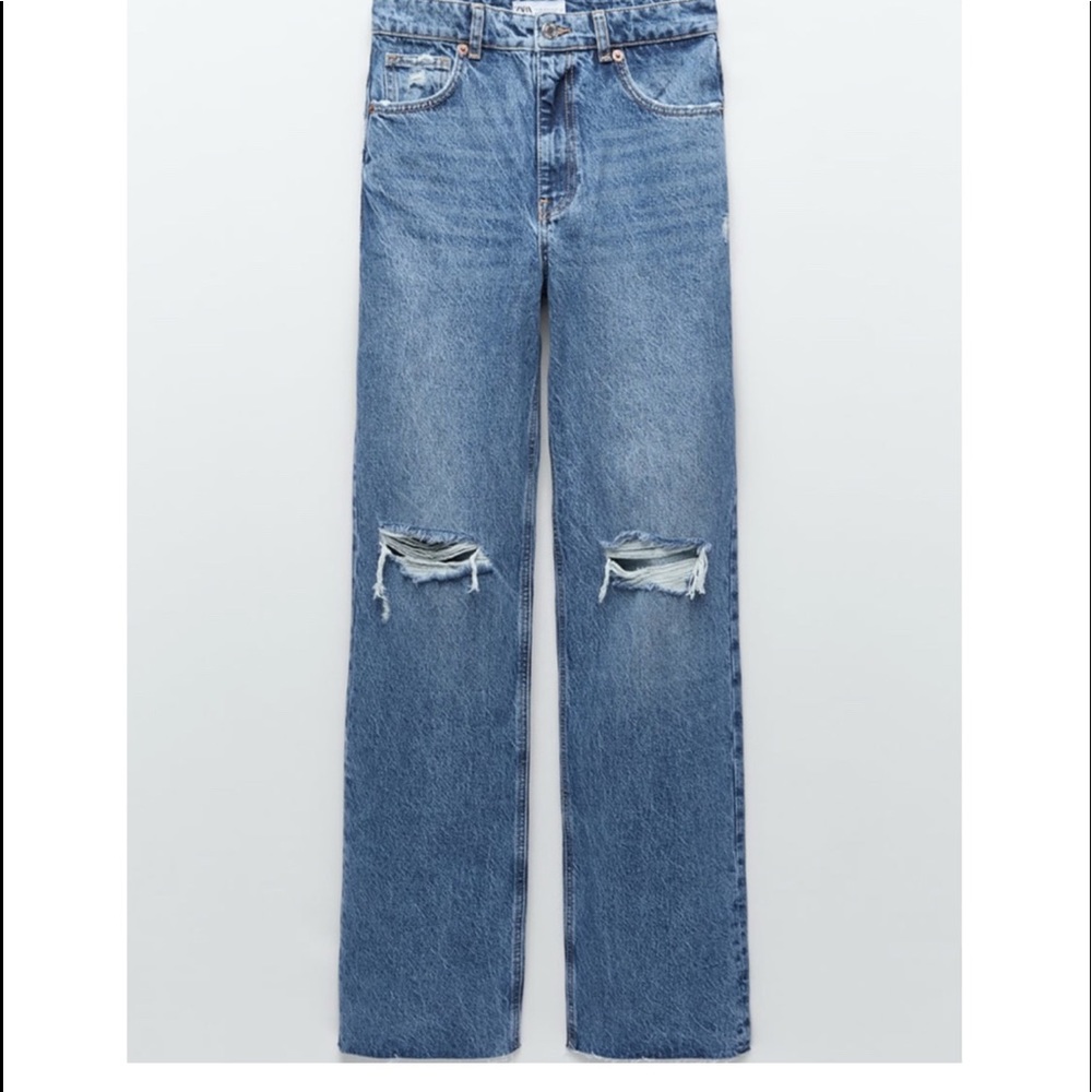 Zara Wide Leg High Waisted Jeans Brand New Size 12